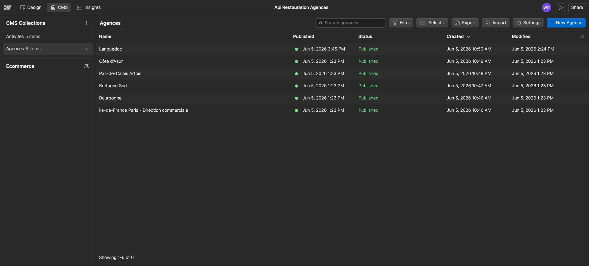 Outils disponibles — Implémentation d'une carte interactive sur Webflow