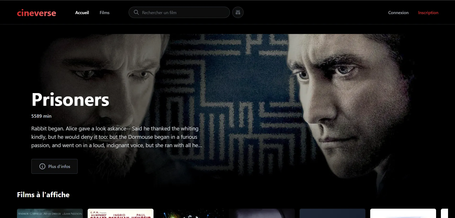 Cineverse — Plateforme cinématographique en architecture découplée