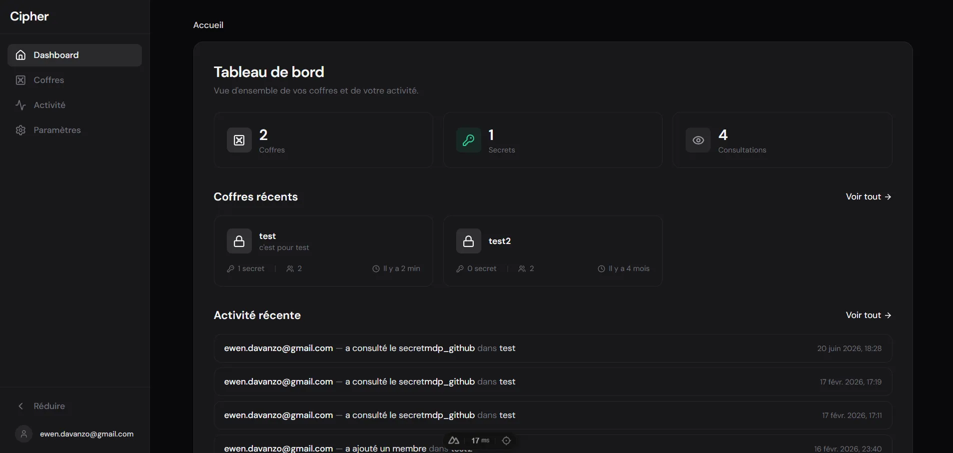 Cipher — Gestionnaire de mots de passe pour développeurs