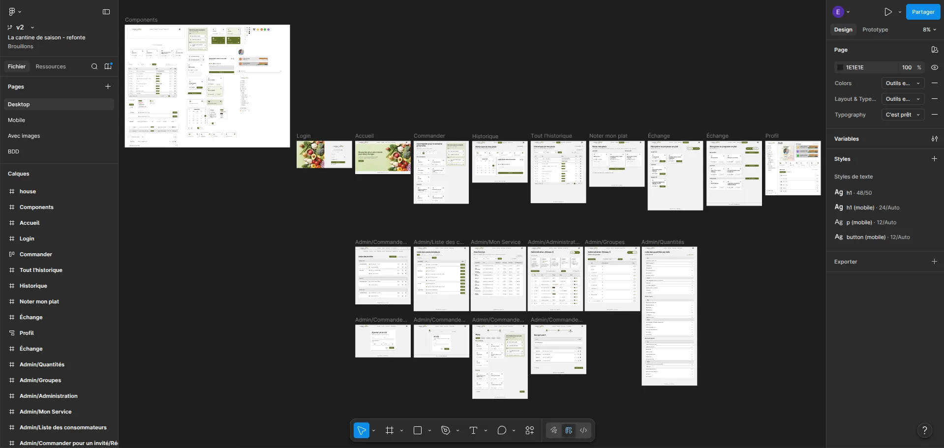 Maquette Figma — vue d'ensemble desktop