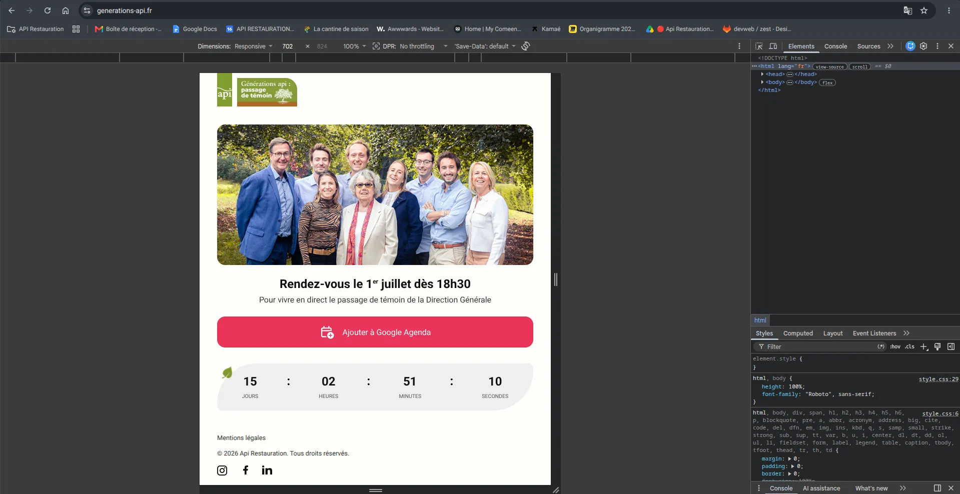 Site en format tablette